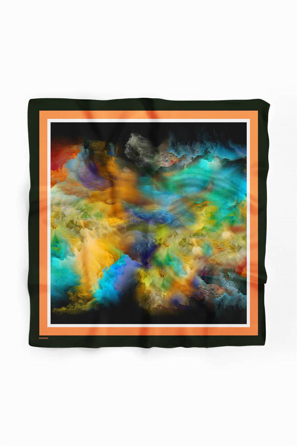 Violla Z27 Kadın Sarı Mavi Suluboya Desenli 50x50 Bandana DG01563-22