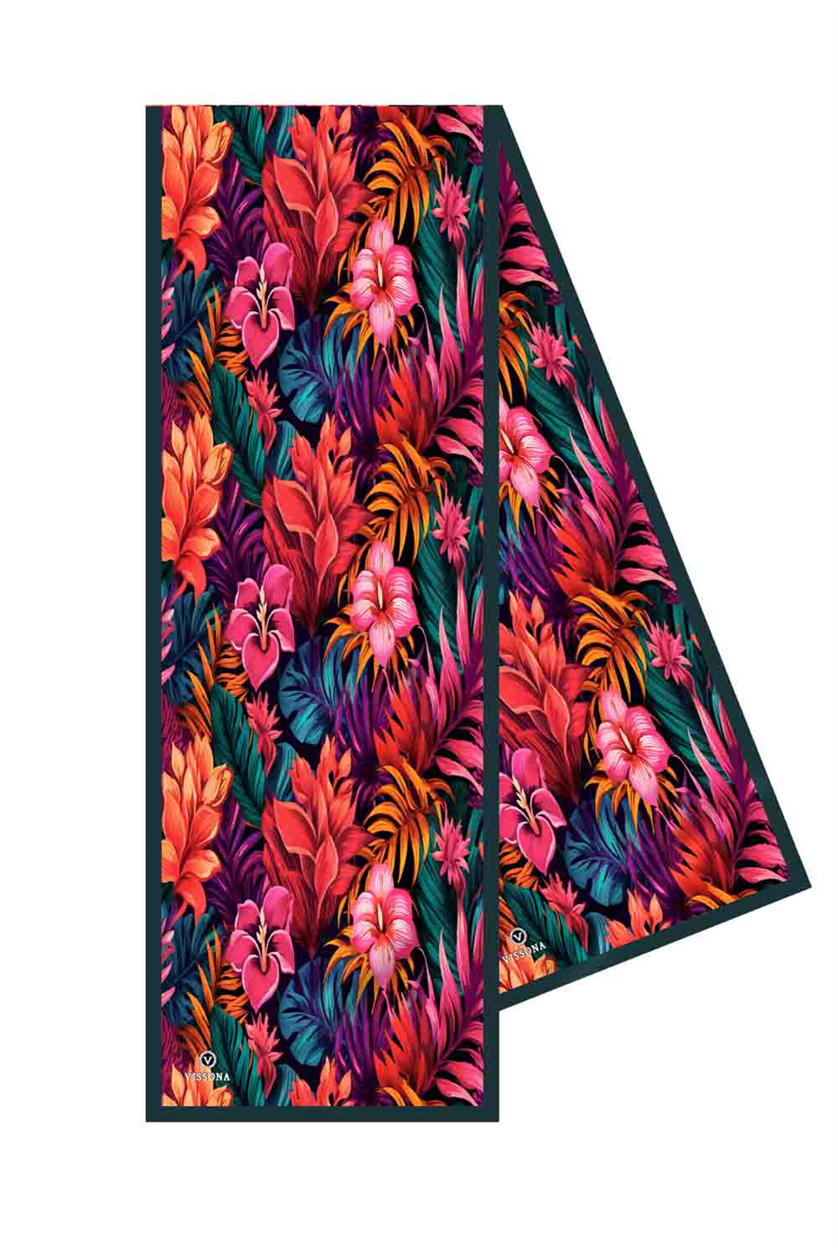 I77 SATEN İPEK ÇİÇEK DESENLİ KADIN FULAR