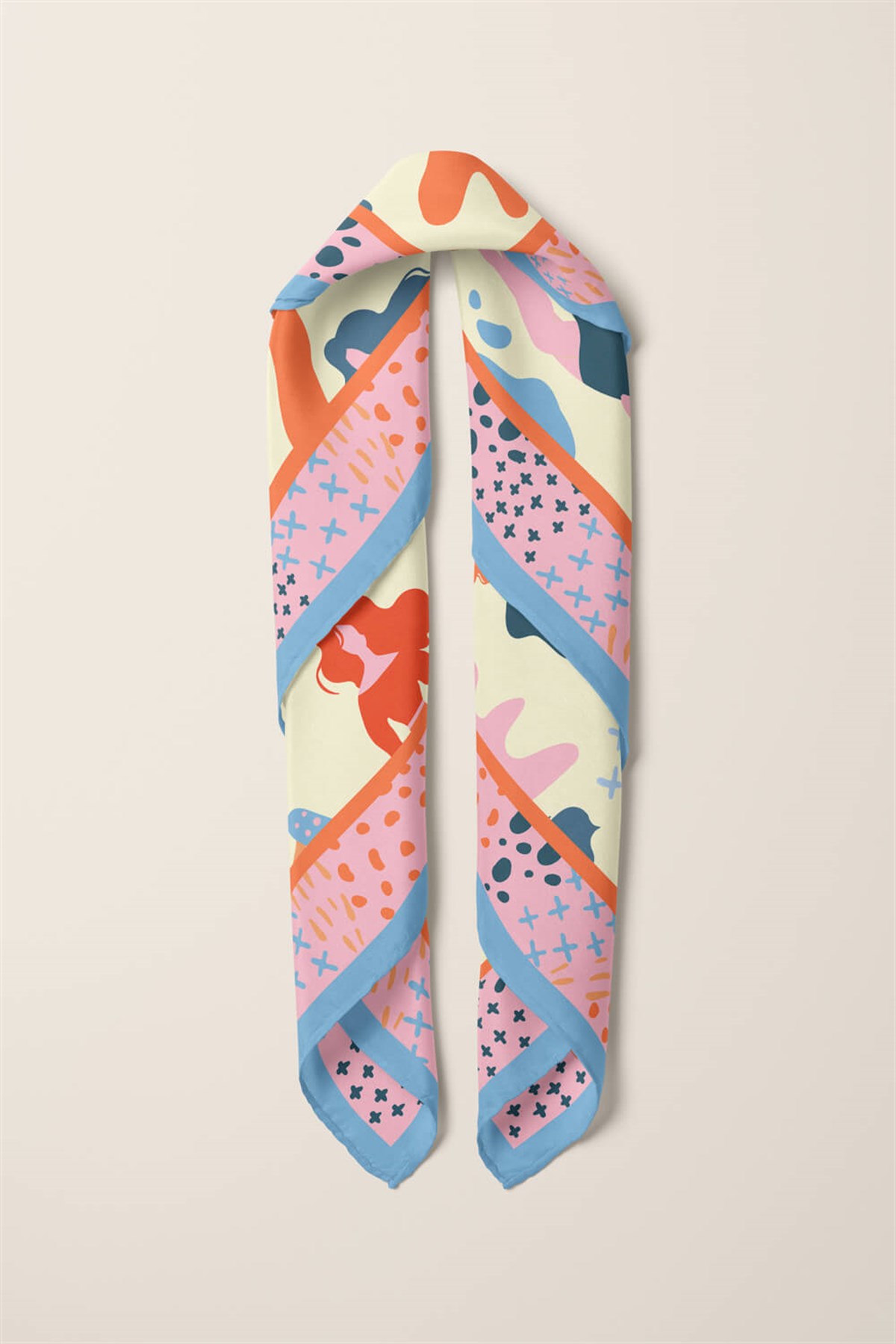 Vissona Kadın Desenli İpek Bandana