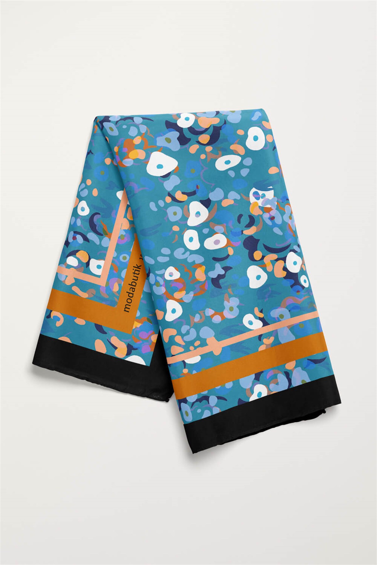 Violla B112 Kadın Mavi Game Desenli 50x50 Bandana