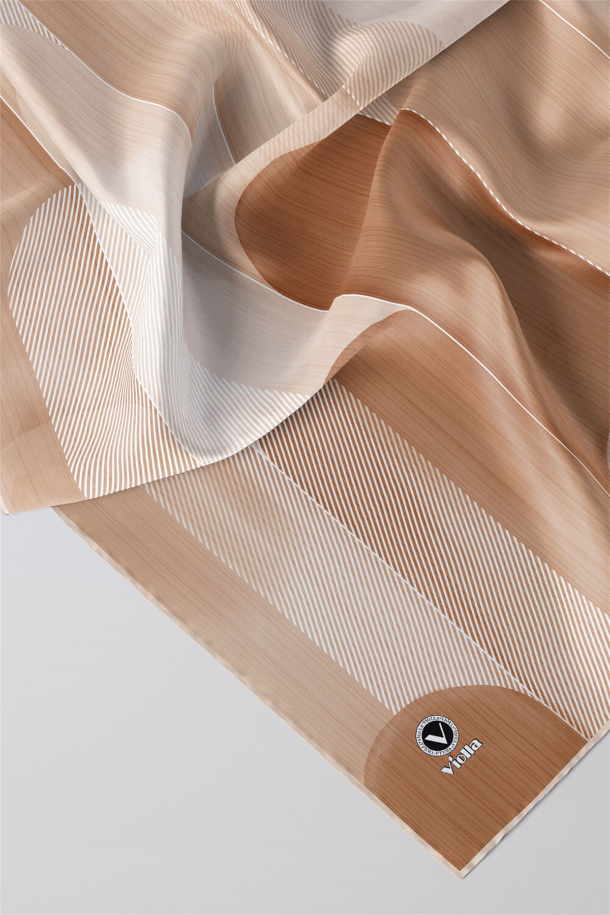 Twill Geometrik Desenli Sarı Renkli 90x90 Eşarp (İpek İçermez) Kenar Dikiş Şekli El Dikişli