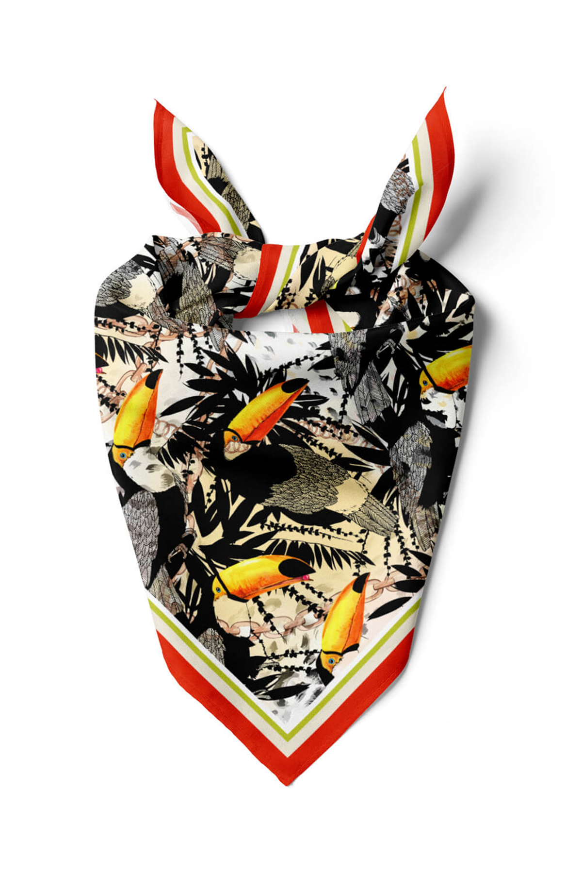 F 56 PARROT FLOWERS BANDANA