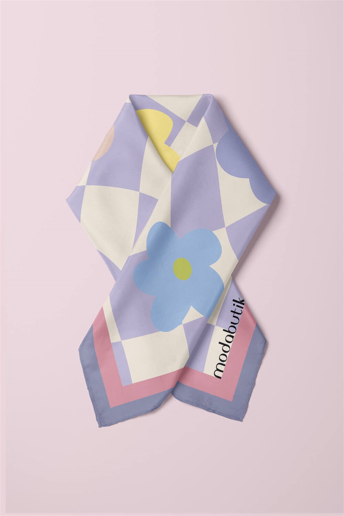 E78 Violla Çiçek Desenli Bandana
