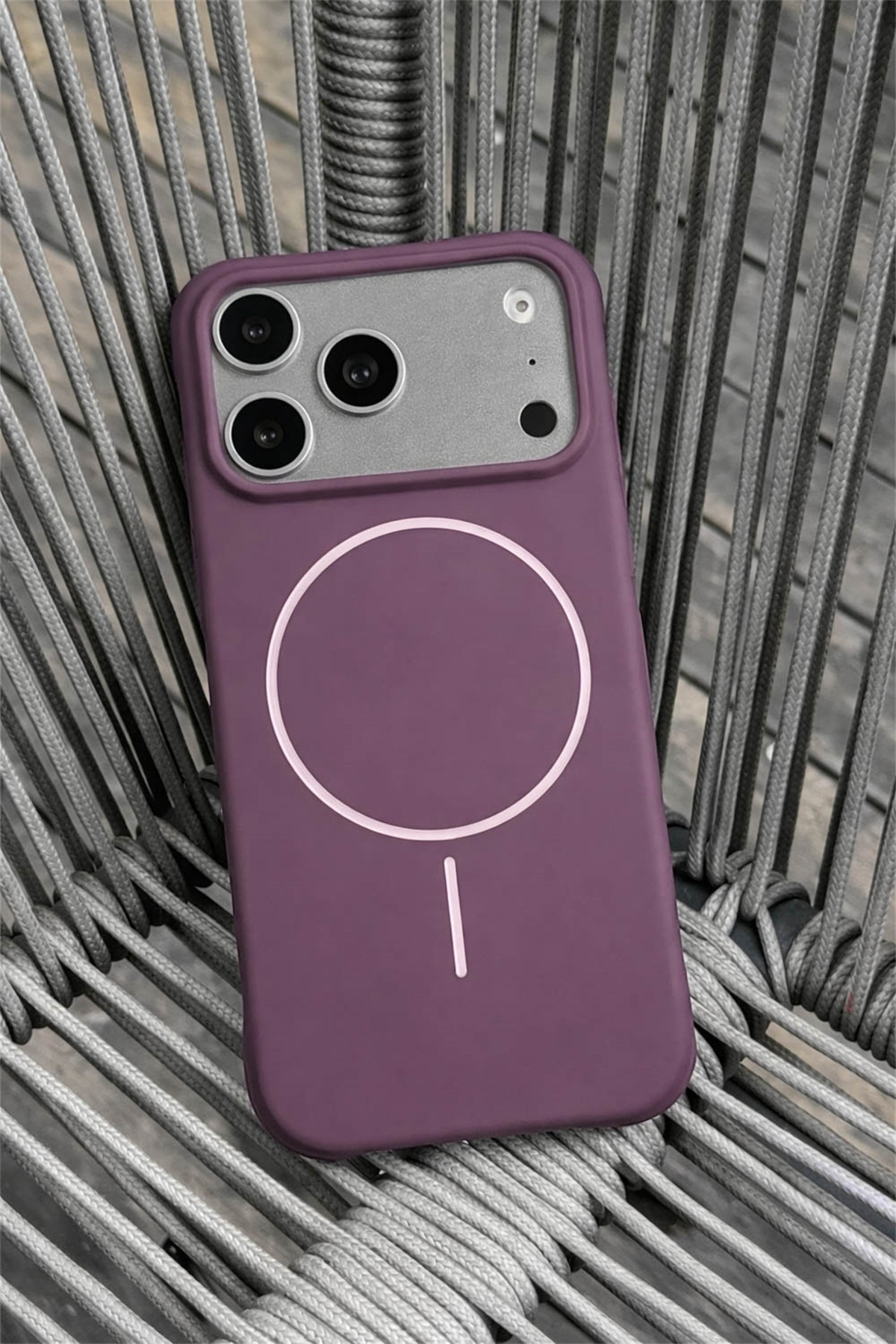 iPhone 17 Pro Uyumlu İçi Kadife Magsafe Wireless Şarj Özellikli Gül Kurusu Renkli Telefon Kılıfı