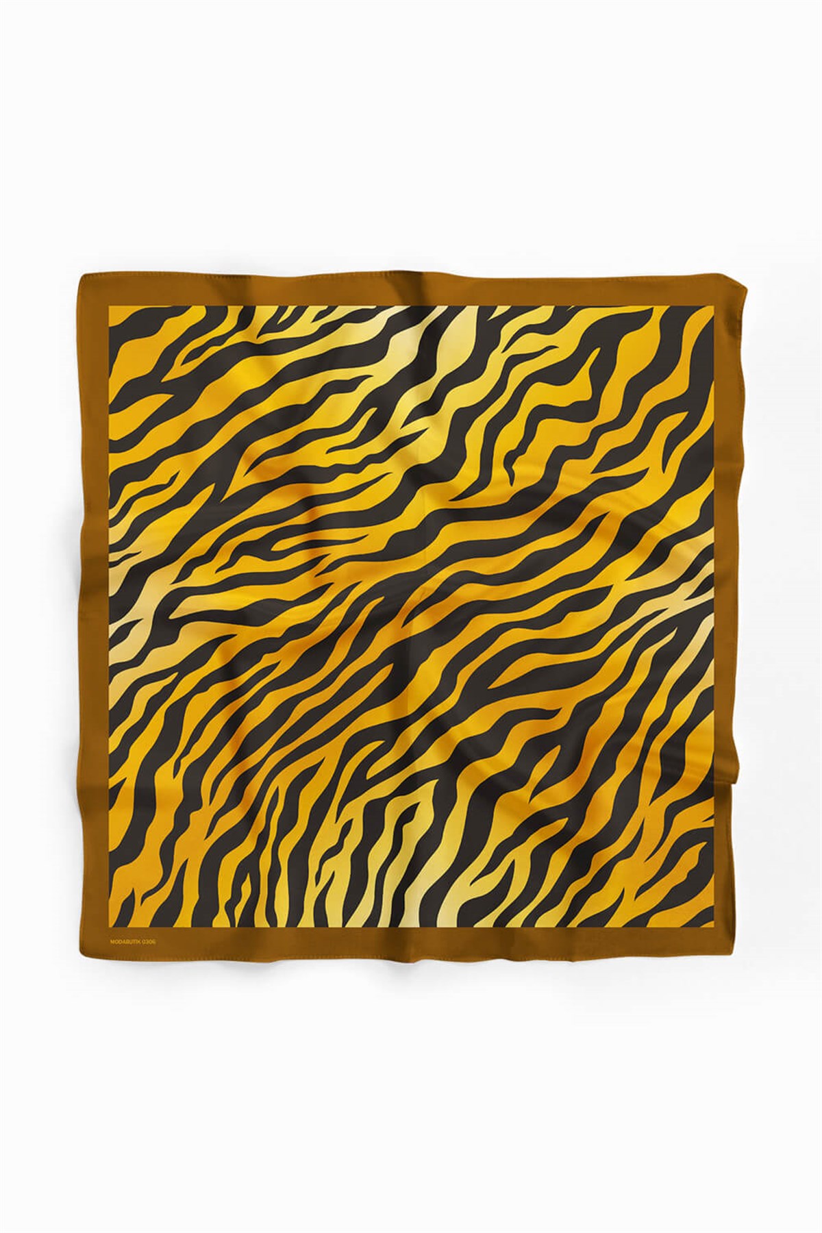 Violla D108 Kadın Dalgalı Desenli Bandana 50x50 Sarı DG0306-22