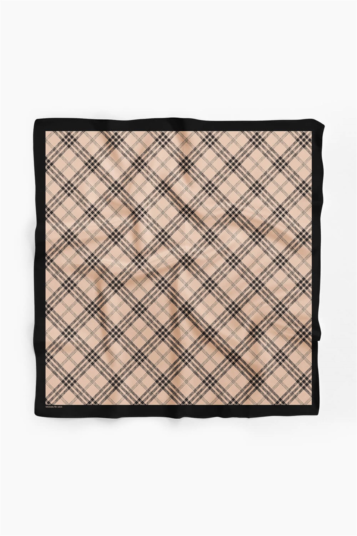Violla G36 Kadın Krem Kare Desenli 50x50 Bandana