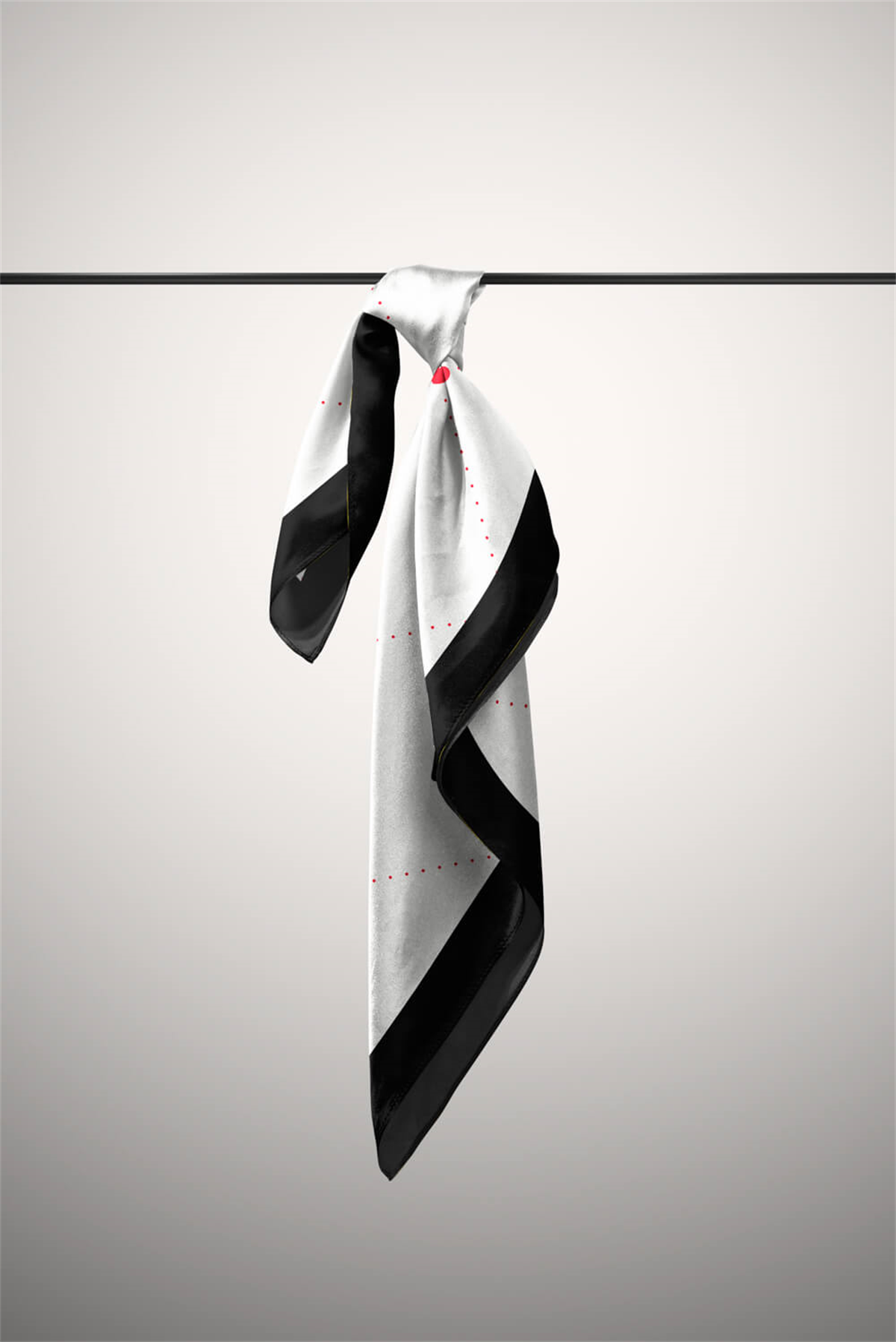 A50 Kadın Kare Kalp Desenli Bandana 50x50 DG0268-22