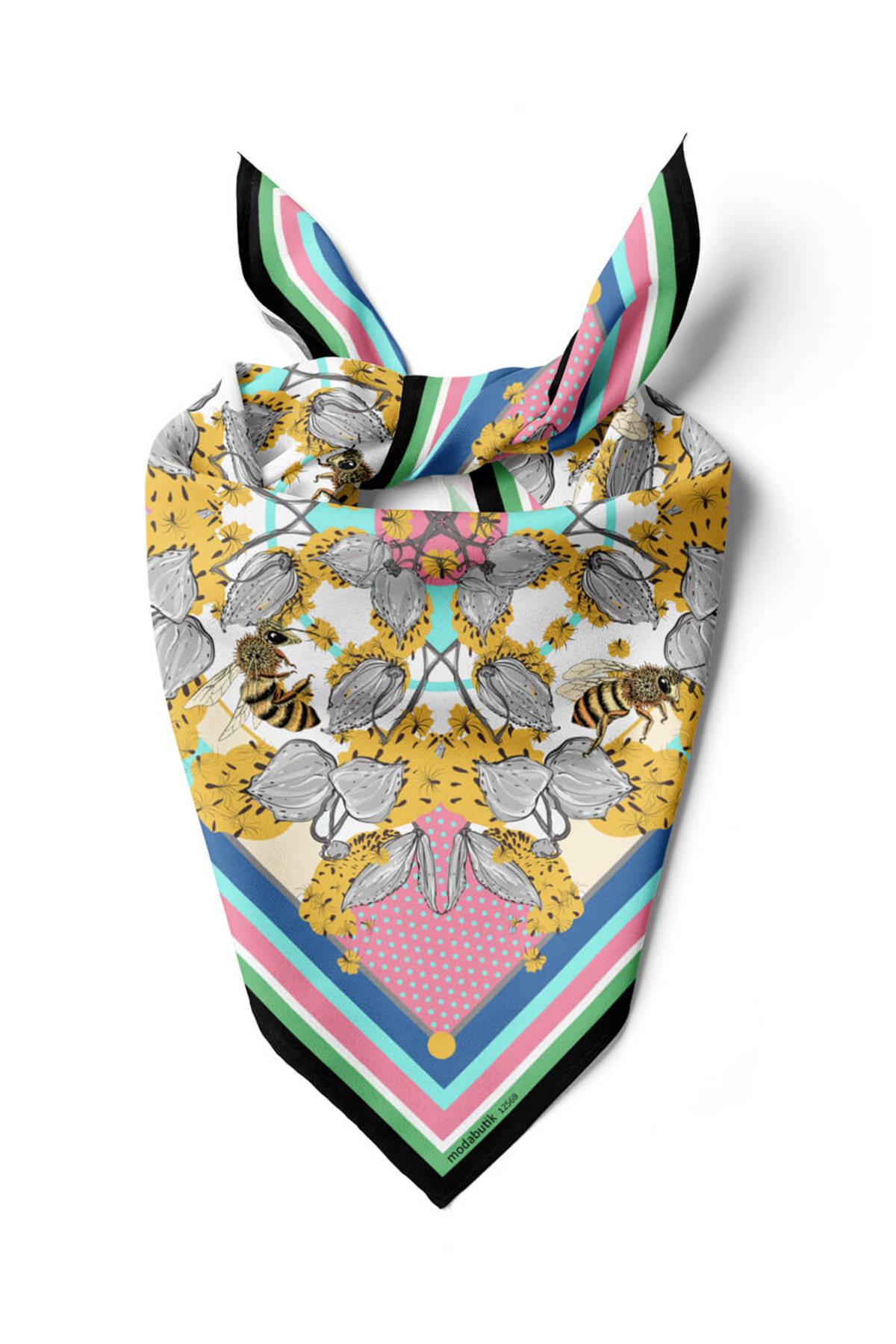 F55 ABSTRACT FLORAL BANDANA