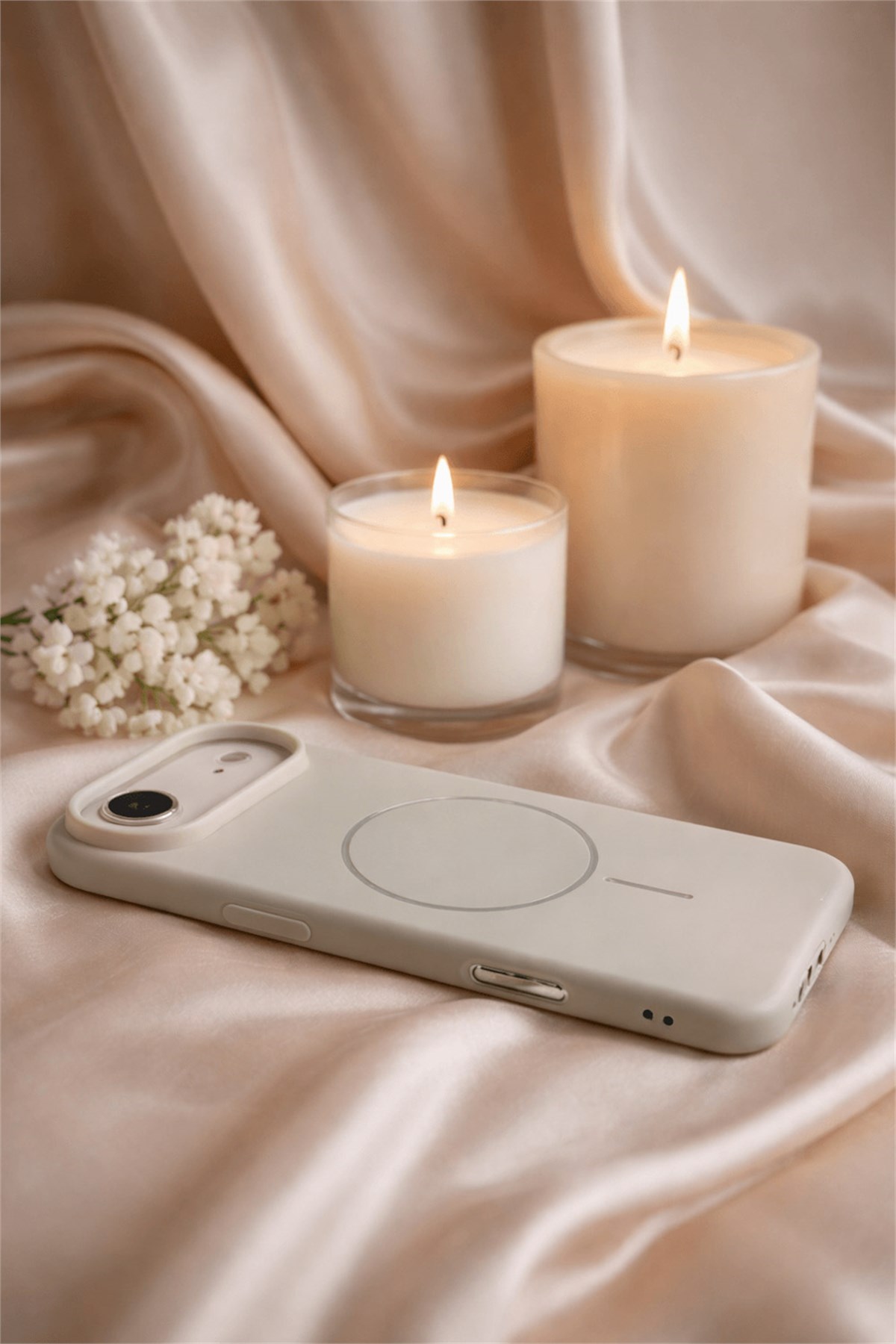 iPhone Air Uyumlu İçi Kadife Magsafe Wireless Şarj Özellikli Taş Renkli Telefon Kılıfı