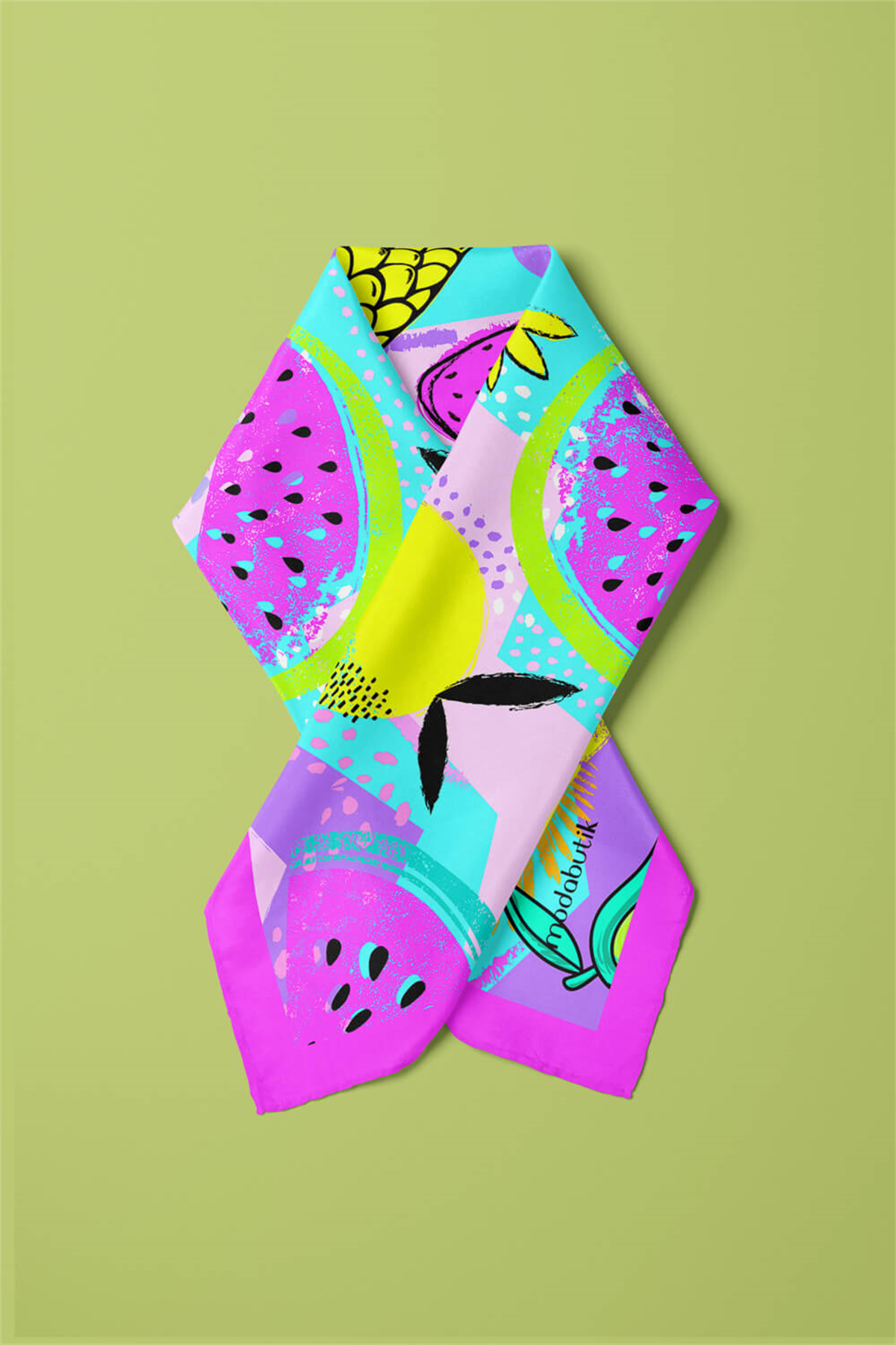 G99 Modabutik Meyve Desenli Kadın Bandana