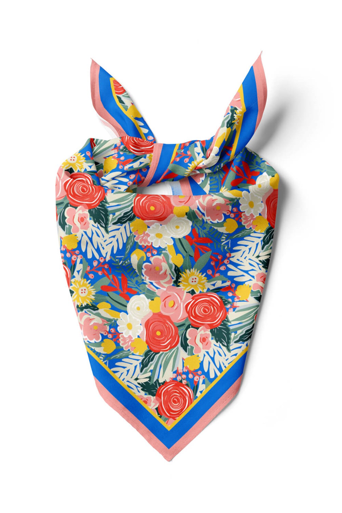 Vissona Gül Desenli İpek Bandana