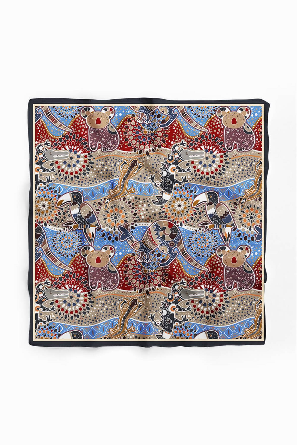 Vissona Etnik Desenli İpek Bandana