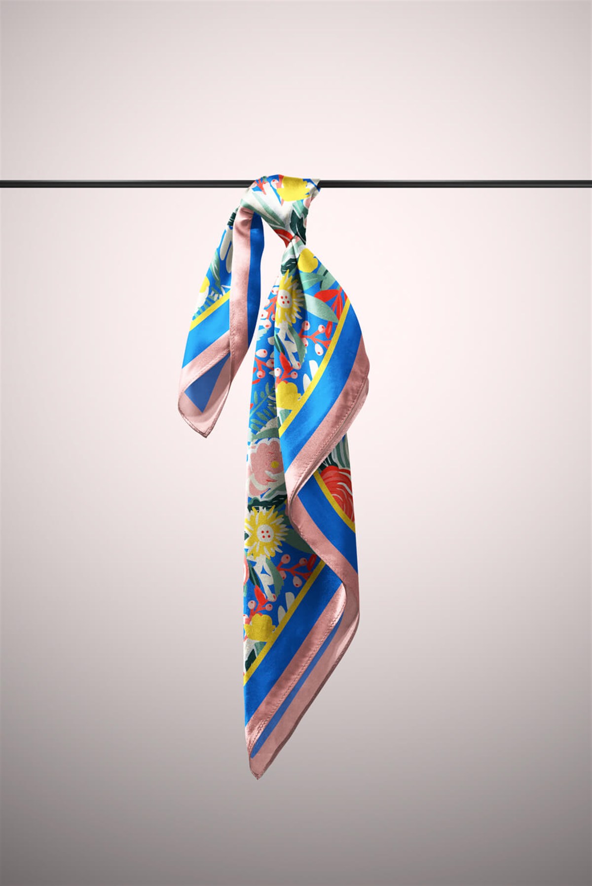 Vissona Gül Desenli İpek Bandana