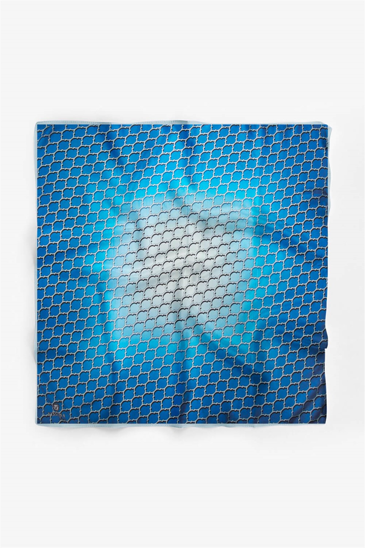 %100 İpek Kadın Desenli Bandana 80x80