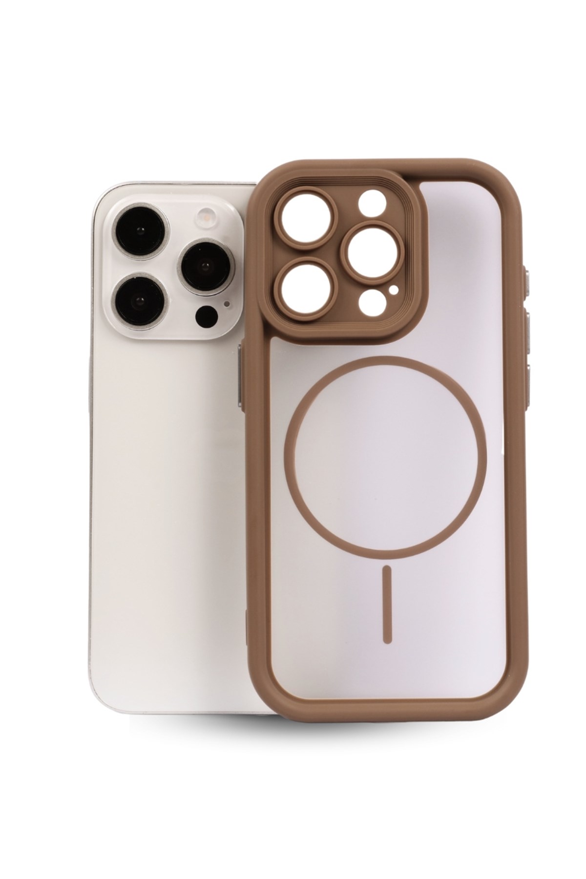 iPhone 16 Pro Kılıf – Kamera Korumalı – MagSafe Uyumlu – Haki Renk – Mat Silikon Telefon Kılıfı