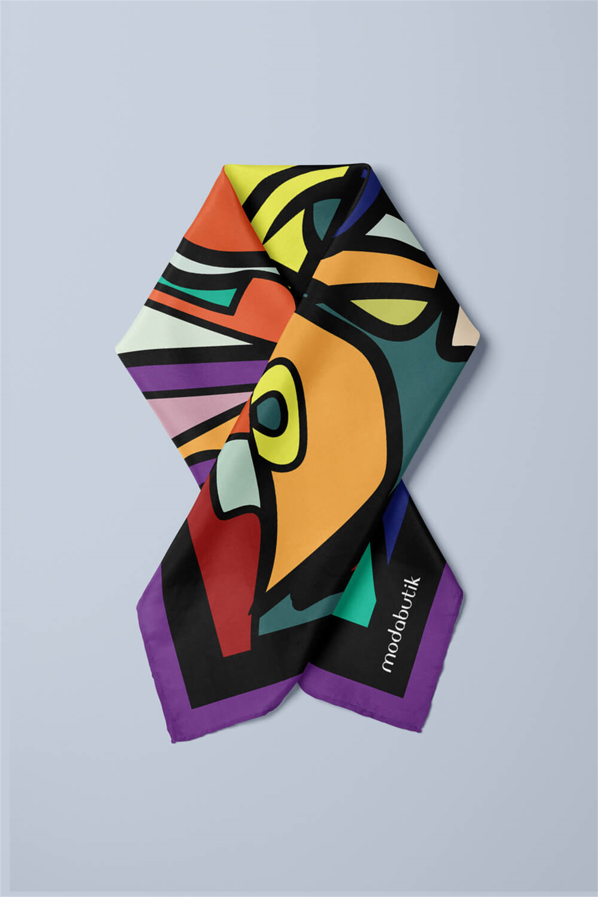 D90 Modabutik Kübizm Desenli Bandana