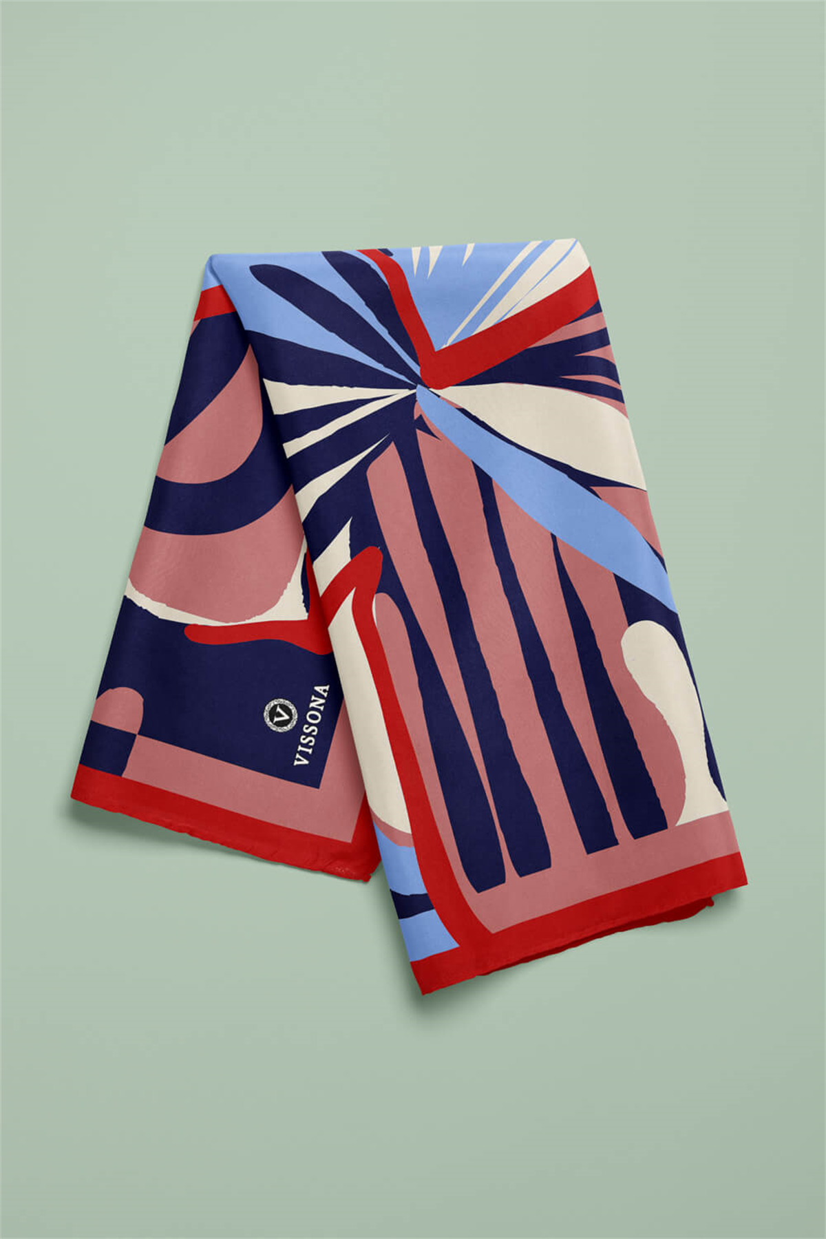 Saten İpek Kelebek Desenli Kadın Bandana