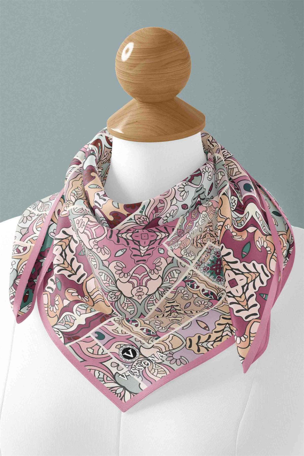 100% Silk Headscarf for Women - 22