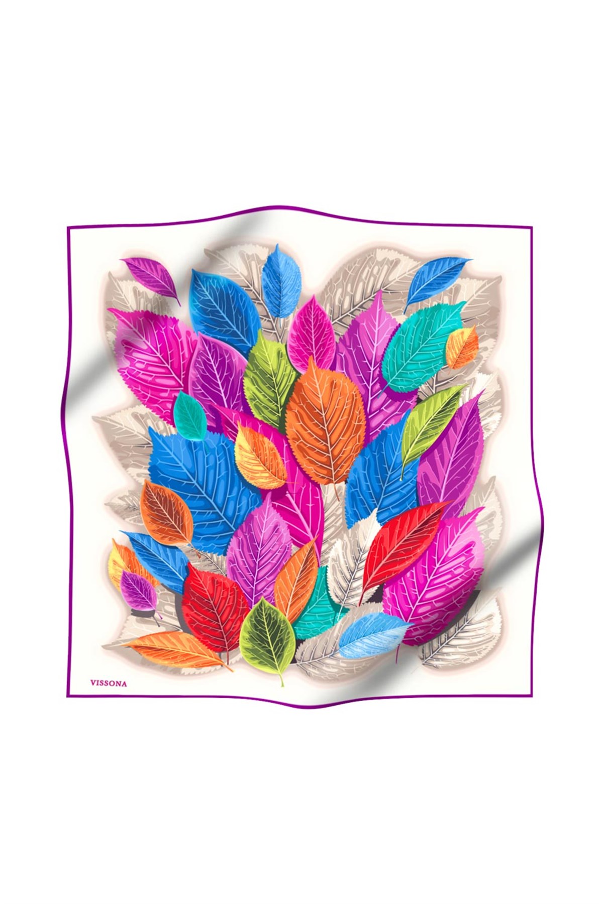 %100 İpek Kadın Desenli Bandana 80x80