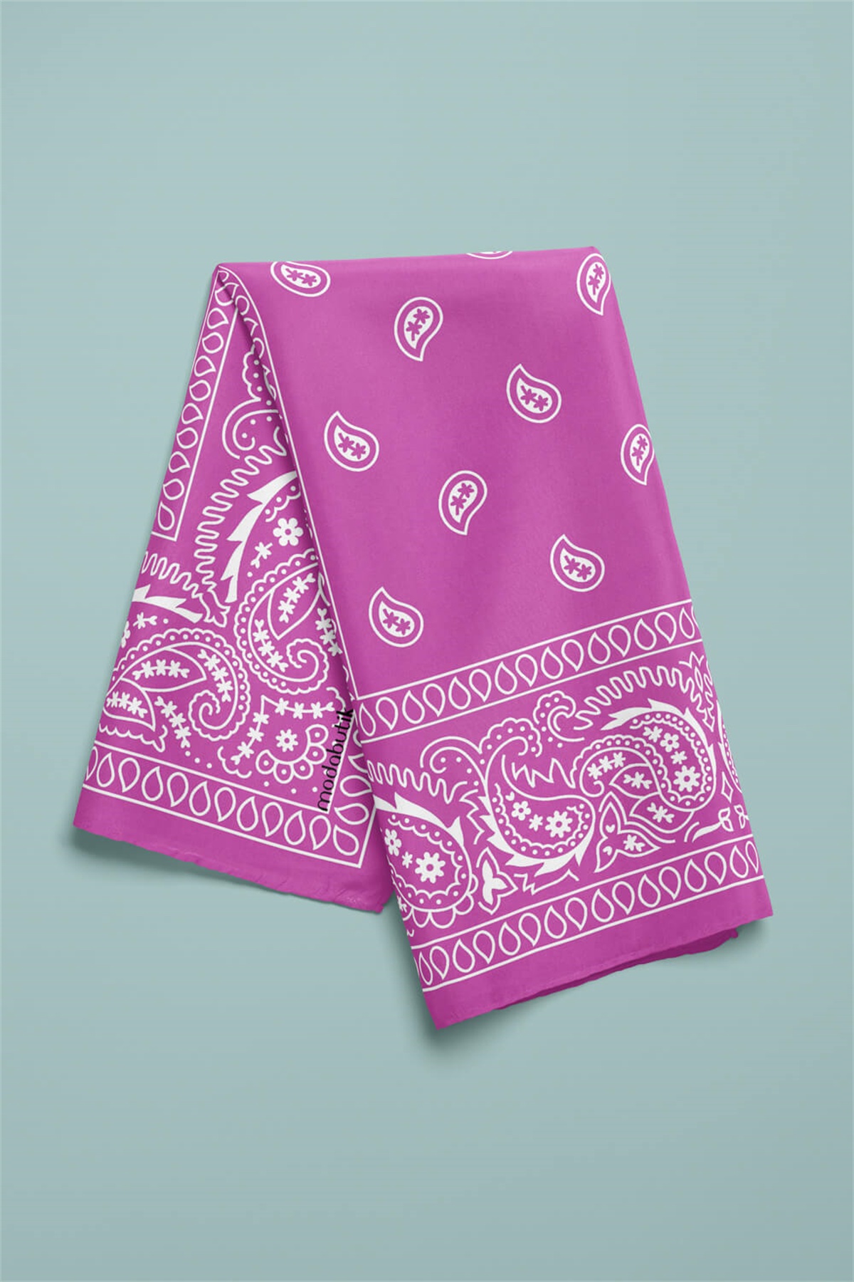 C103 Modabutik Şal Desenli Bandana Pembe 35.1112.24.A