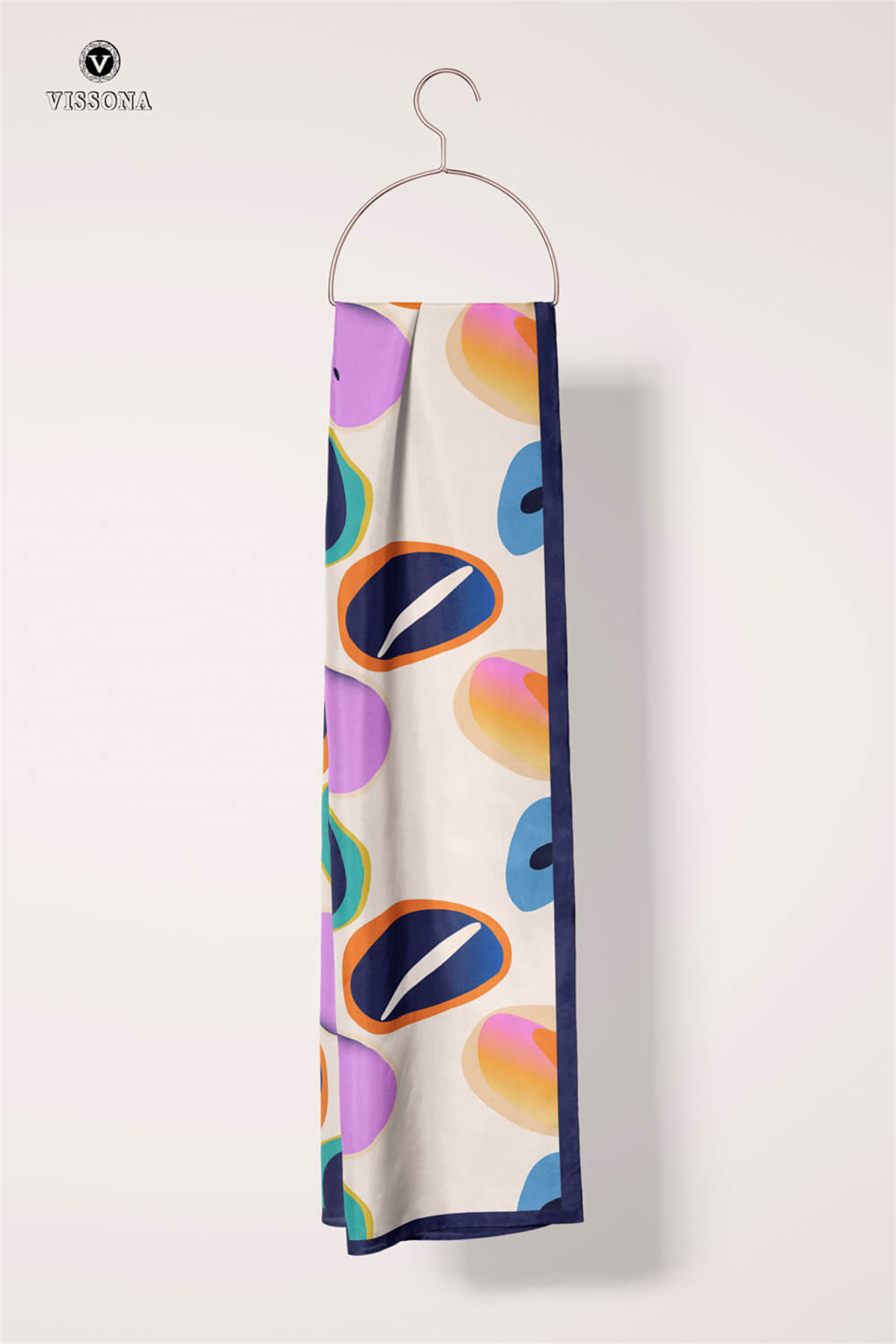 %100 İPEK GEOMETRİK DESENLİ KADIN FULAR 30X170