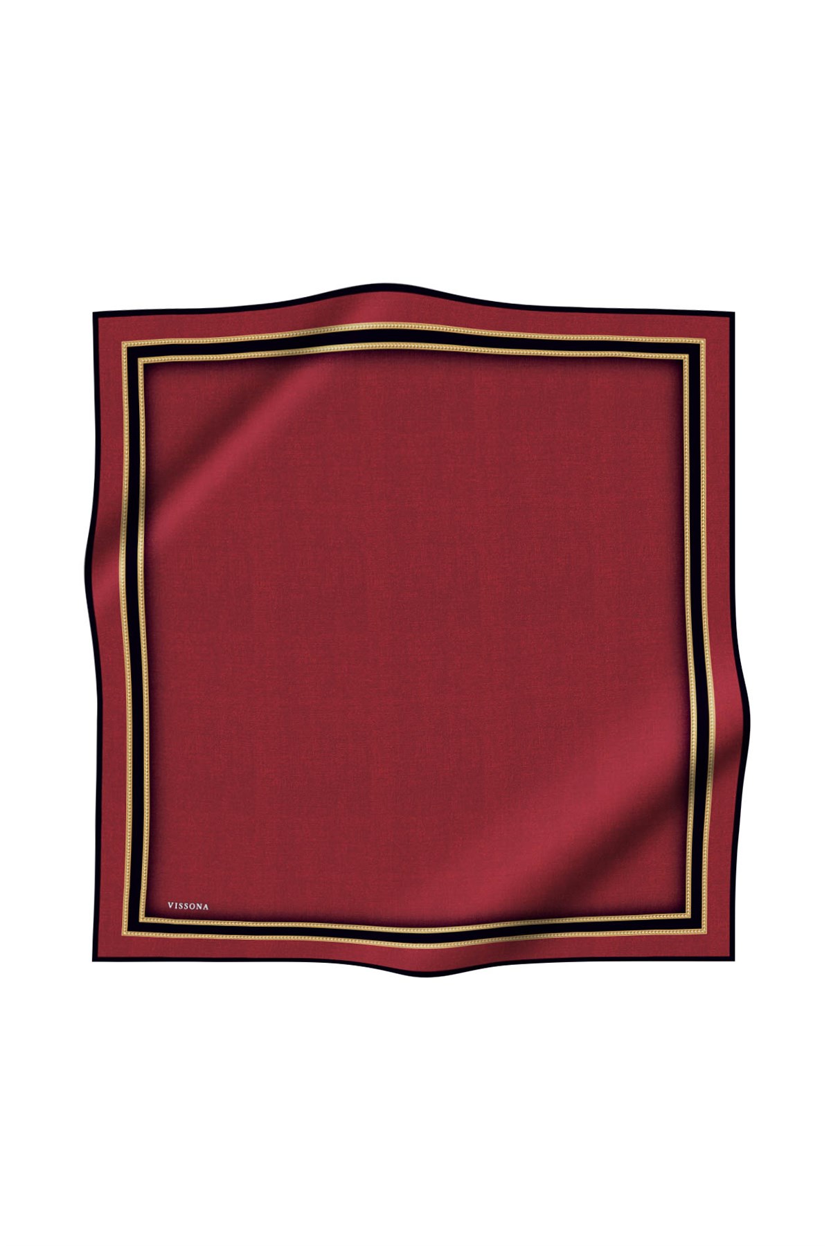 % 57 İPEK % 43 VİSKON Twill İpek Dokulu Şerit Desenli Siyah - Bordo Renkli 90x90 Eşarp Dikim Şekli : El Dikişi