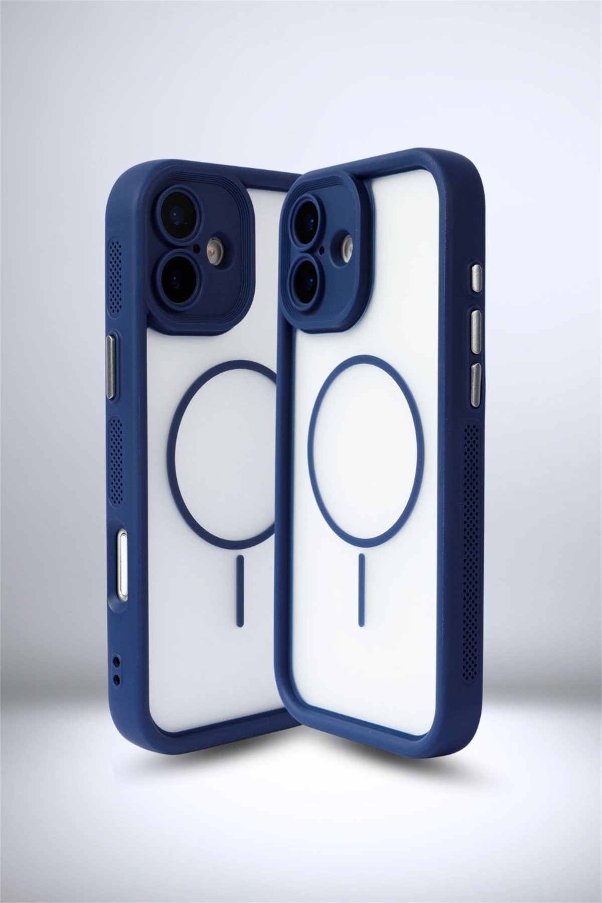 iPhone 16 Kılıf – Kamera Korumalı – MagSafe Uyumlu – Lacivert Renk – Mat Silikon Telefon Kılıfı