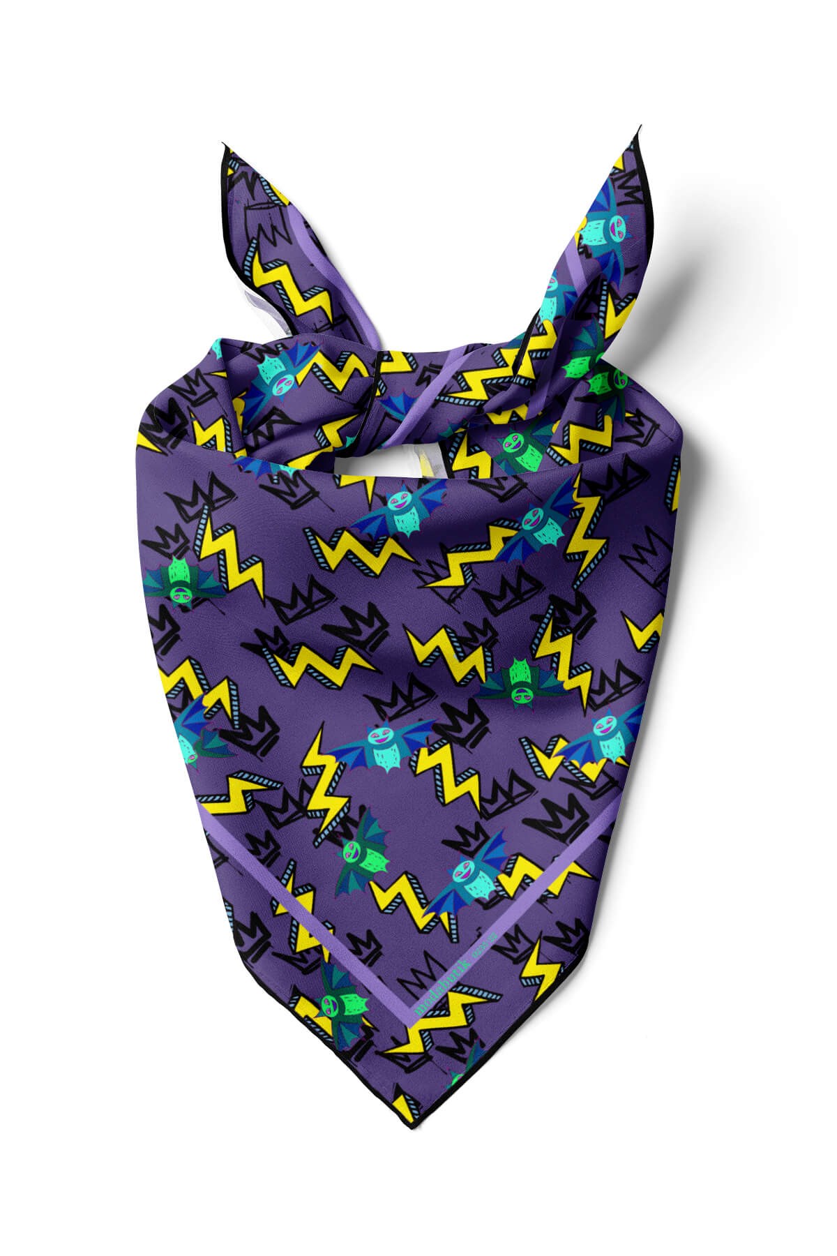 Violla D54 Kadın Comics Desenli Bandana 50x50 Mor DG0235-22