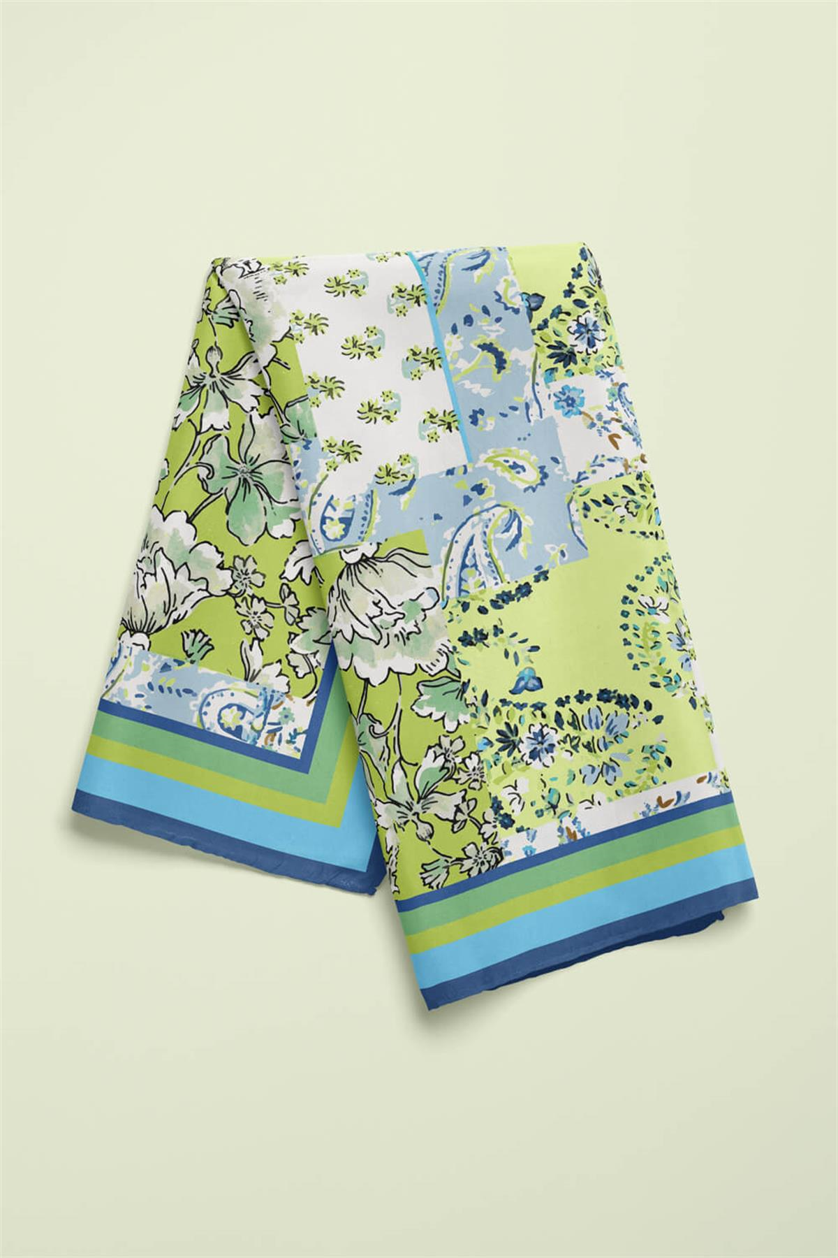 B11 ŞAL DESENLİ PATCHWORK BANDANA DG12001