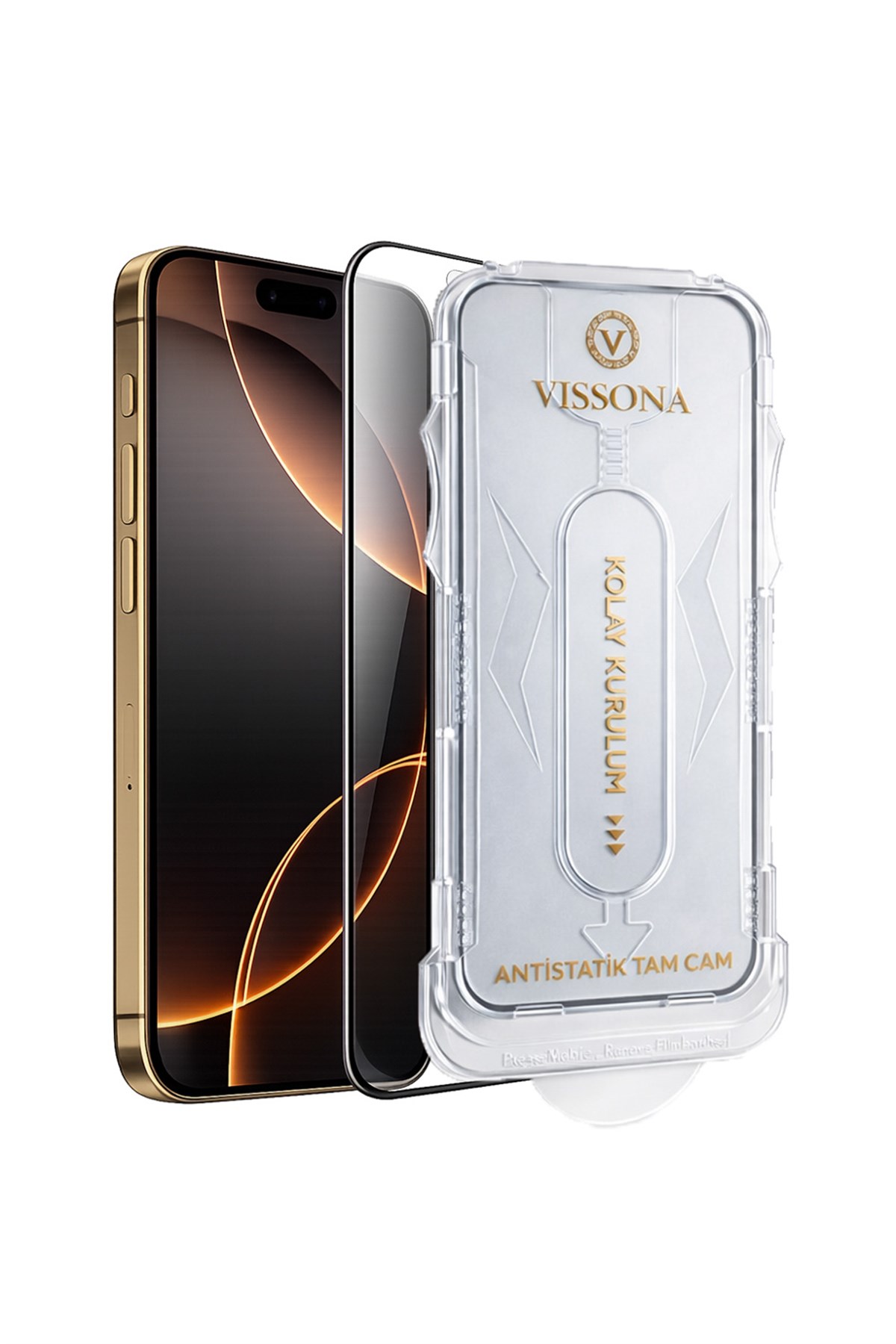 iPhone 16 Pro / iPhone 17 Uyumlu %100 Gerçek Temperli Cam Ekran Koruyucu Plastik Film Değil Kırılmaz Cam Tam Kaplayan Kolay Kurulum Aparatlı