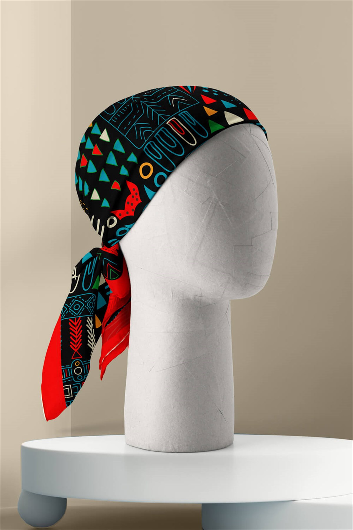 G97 Violla Balık Desenli Bandana