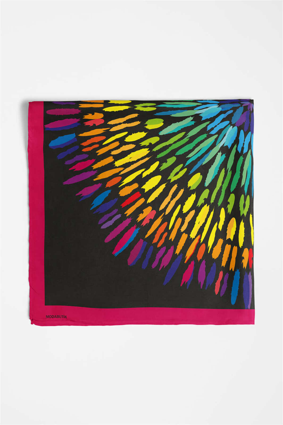 Y67 Kadın Yıldız Desenli Bandana 50x50 Yeşil Mavi DG0345-22