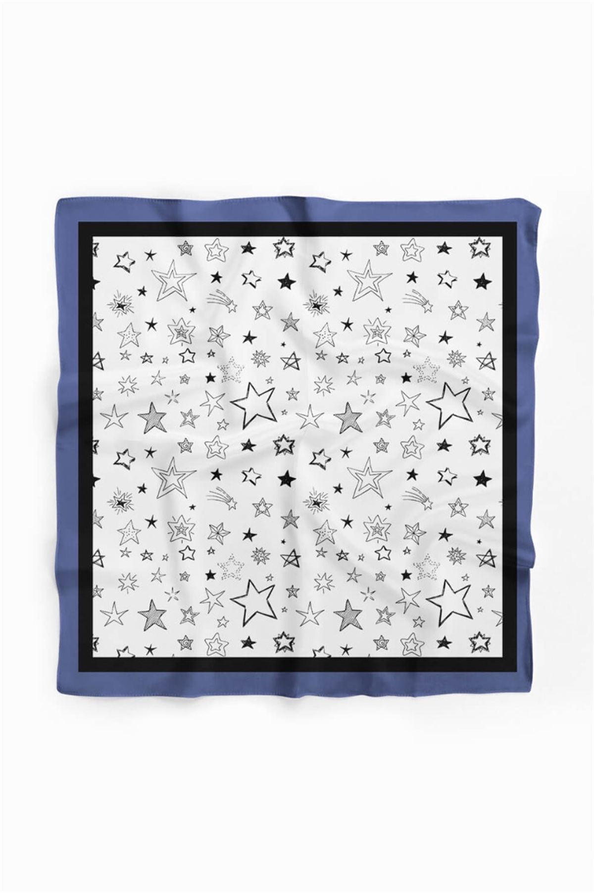 E9 Kadın Yıldız Desenli 50x50 Bandana HYL DG01117-22
