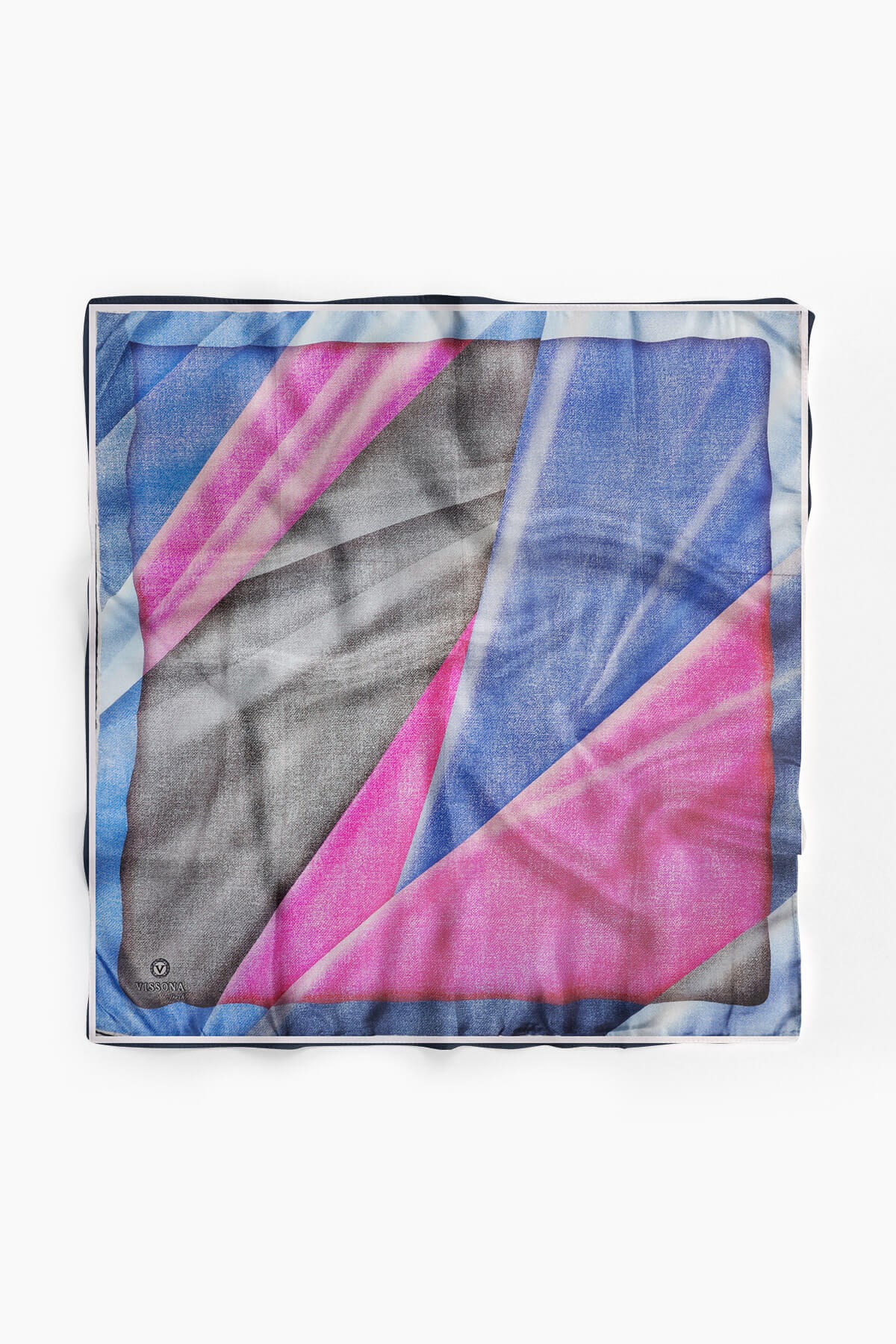 %100 İpek Kadın Desenli Bandana 80x80