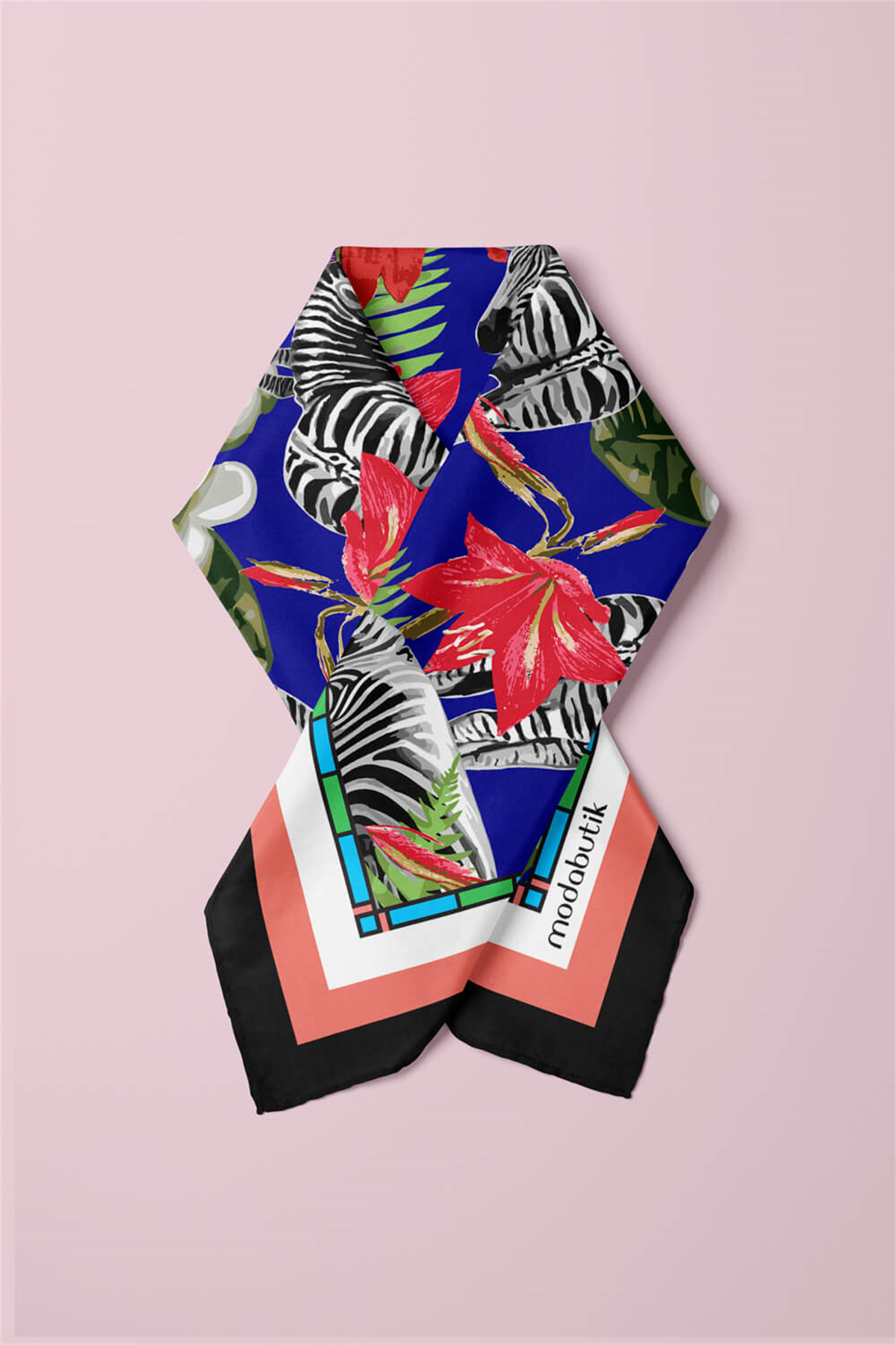 F58 TROPIC ZEBRA TASARUMLI BANDANA