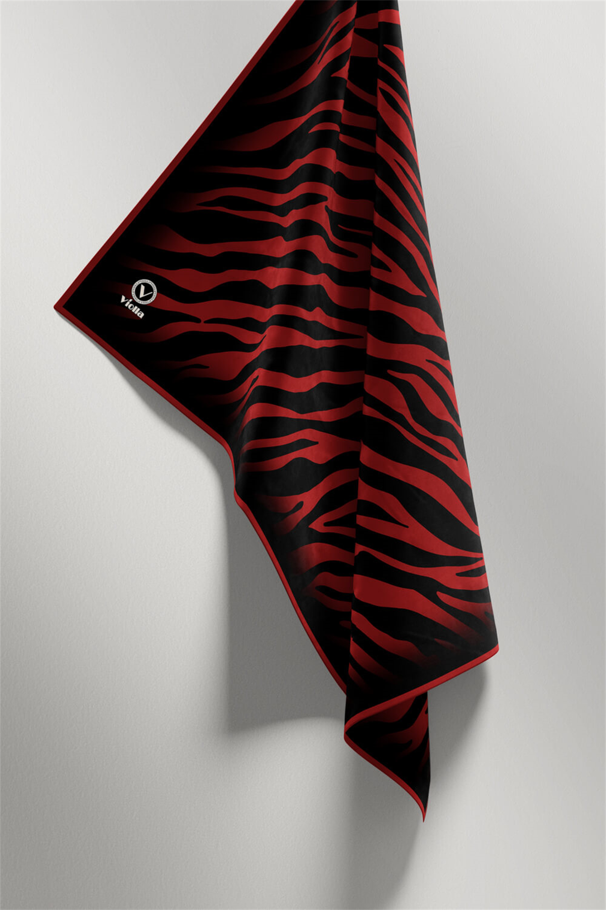 Twill Zebra Desenli Bordo Renkli 90x90 Eşarp (İpek İçermez) Dikim Şekli : El Dikişi