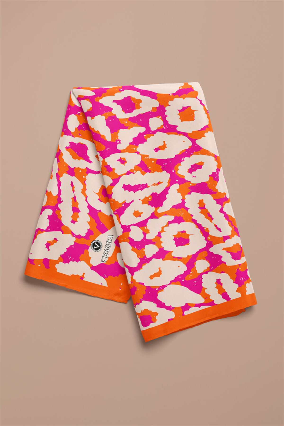 I97 Saten İpek Leopar Desenli Kadın Bandana