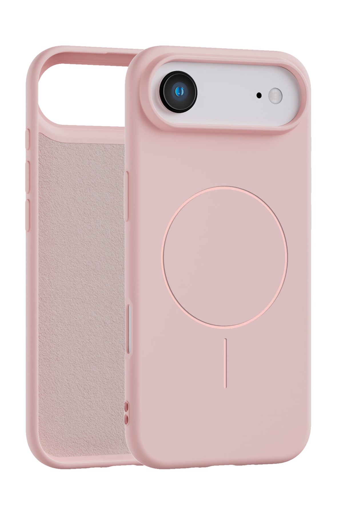 iPhone Air Uyumlu İçi Kadife Magsafe Wireless Şarj Özellikli Pembe Renkli Telefon Kılıfı