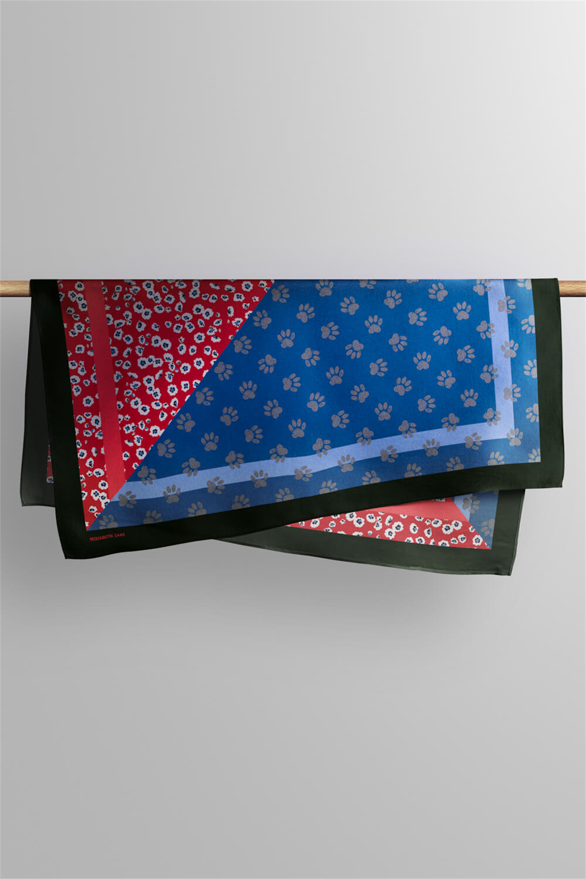 Z69 Kadın Mavi Pati Desenli 50x50 Bandana HYL DG01446-22