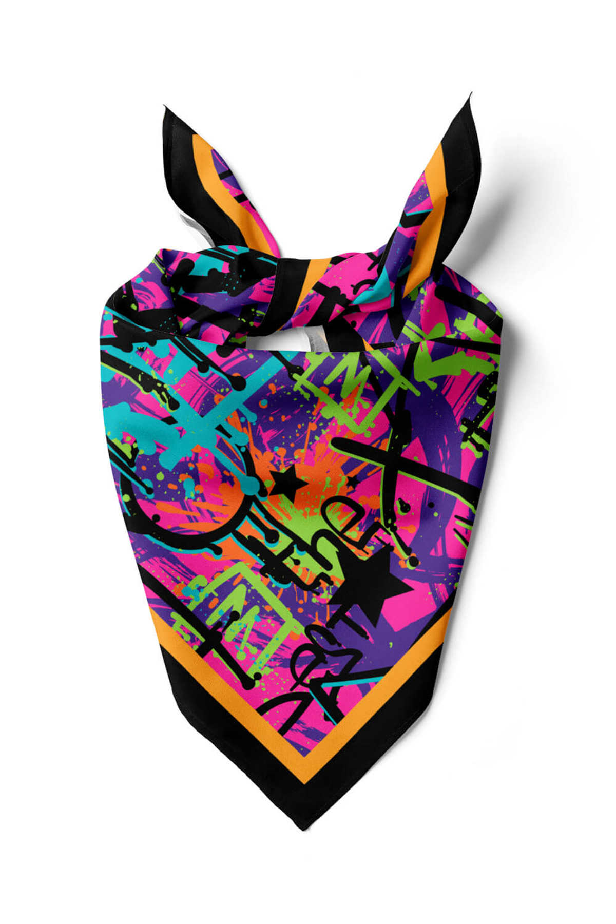 B35 Kadın Pembe The X Desenli 50x50 Bandana DG0823-22