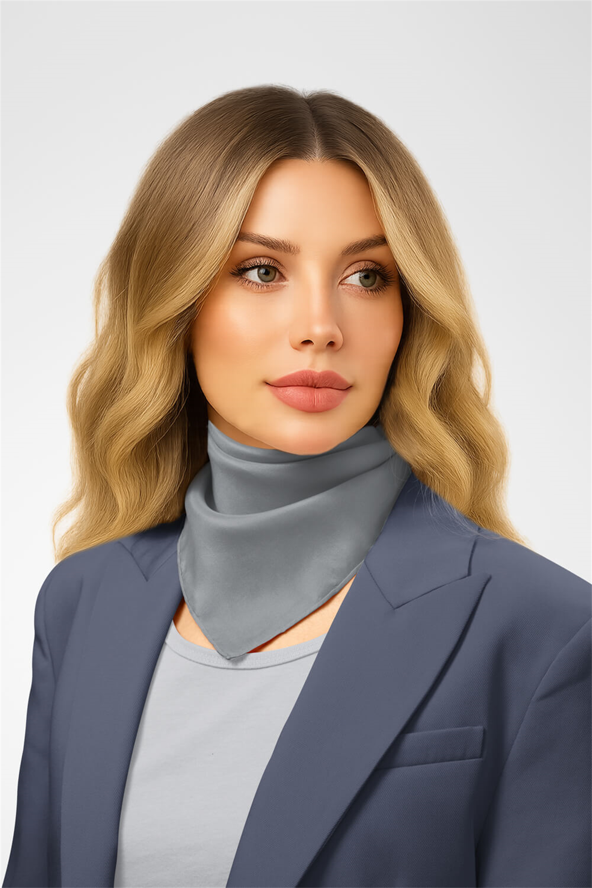 Şifon Gri Bandana