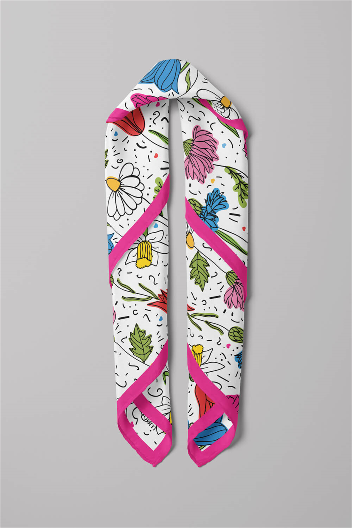 B89 Modabutik Çiçek Desenli Kadın Bandana