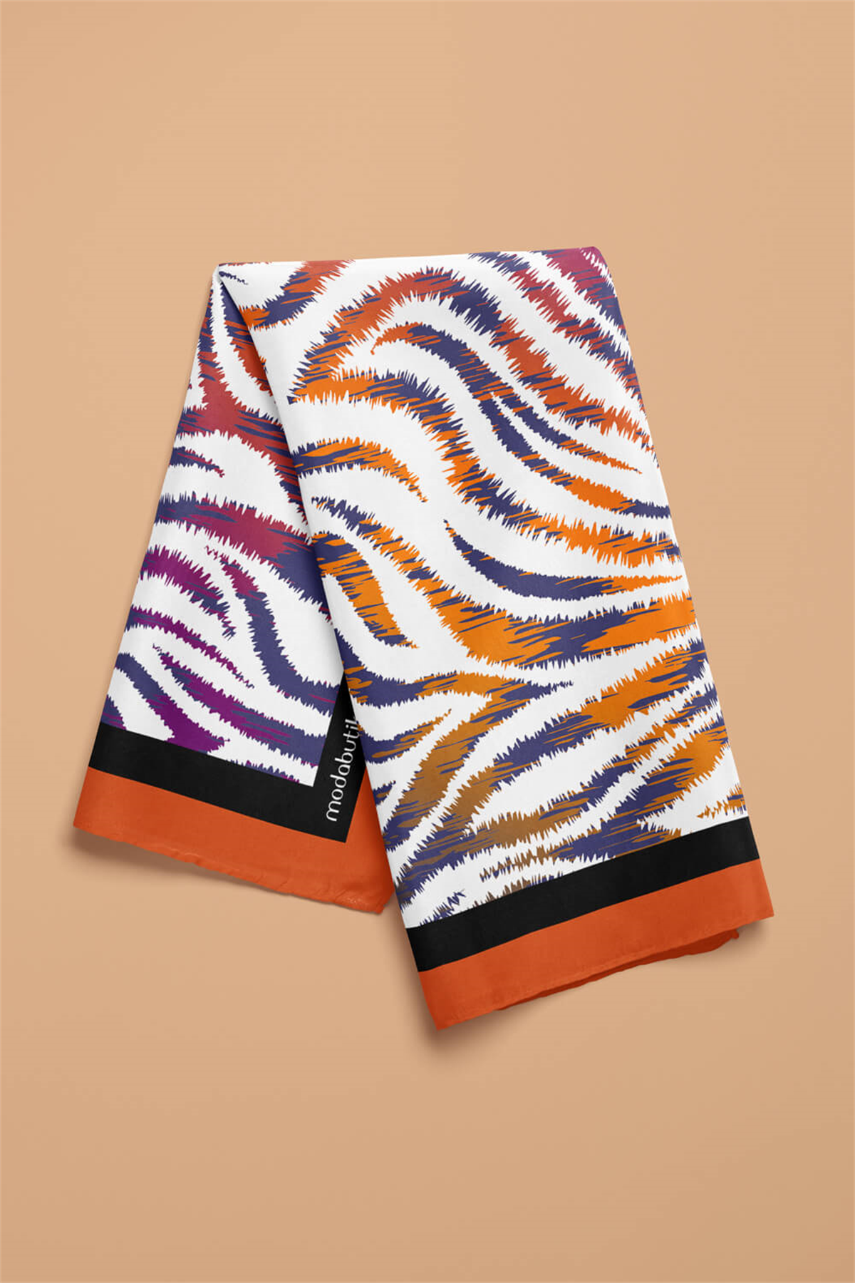 G72 Kadın Mavi Sarı Sarmaşık Desenli 50x50 Bandana HYL DG01427-22