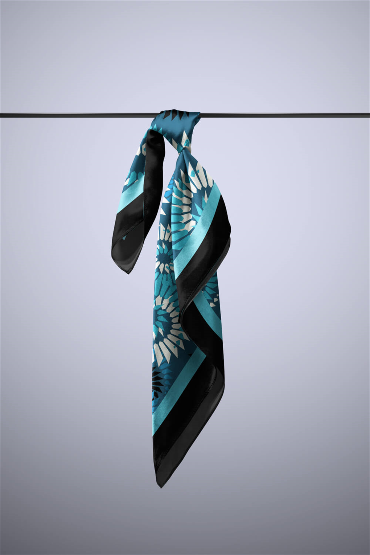 F63 Kadın Yakamoz Desenli 50x50 Bandana HYL DG0846-22