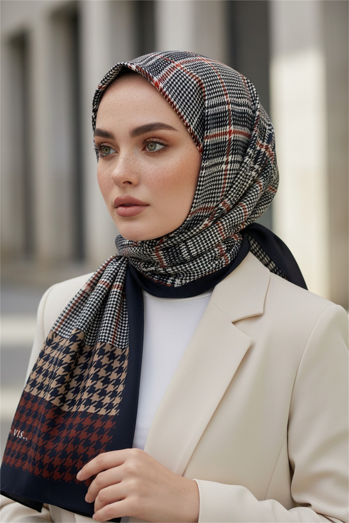 KREP EKOSELİ KAZAYAK DESENLİ BORDO RENKLİ 75X195 KIRIŞMAZ ŞAL