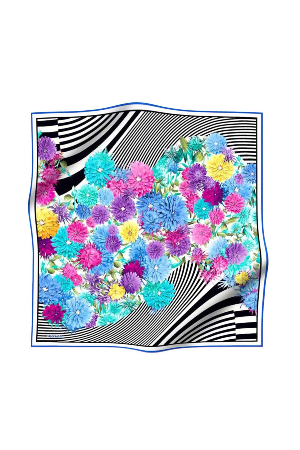 %100 İpek Kadın Desenli Bandana 80x80