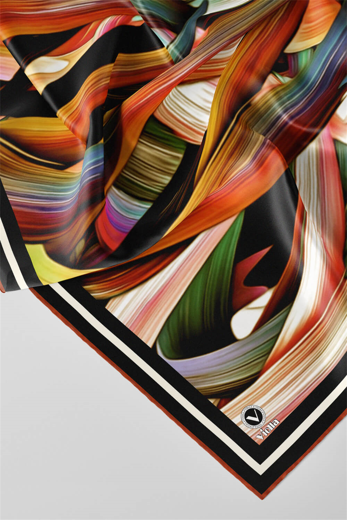 Twill Kare Desenli Taba Renkli 90x90 Dikim Şekli : El Dikişi Eşarp (İpek İçermez)