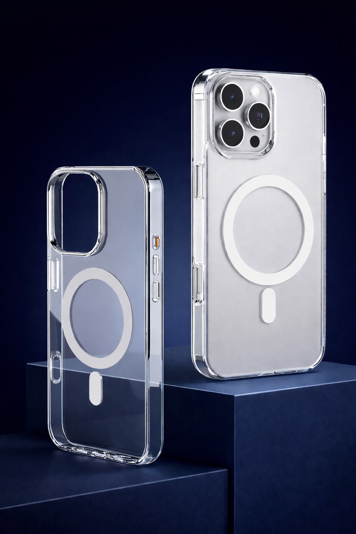 iPhone 16 Pro Max Uyumlu Kamera Korumalı Magsafe Wireless Şarj Özellikli Lüks Şeffaf Silikon Telefon Kılıfı