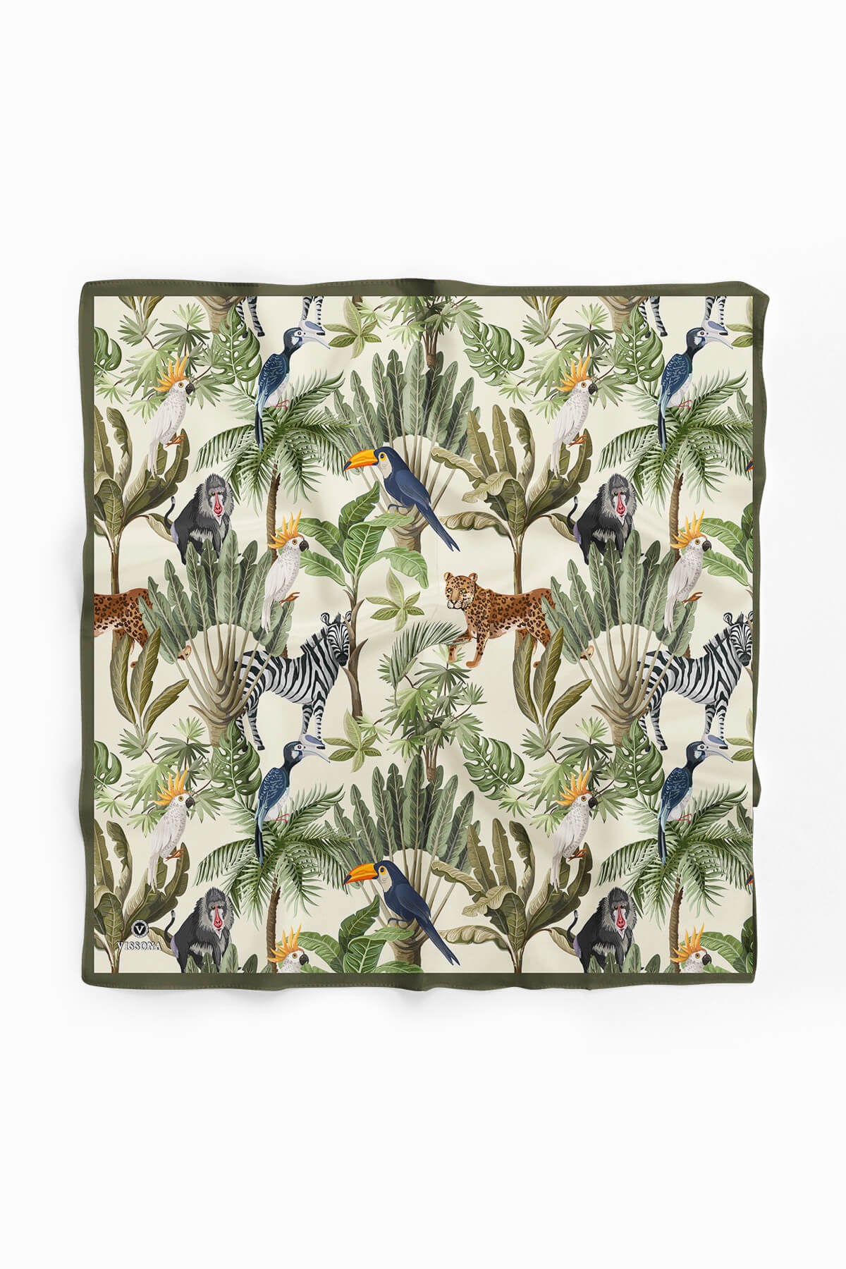 %100 İpek Safari Desenli Kadın Bandana