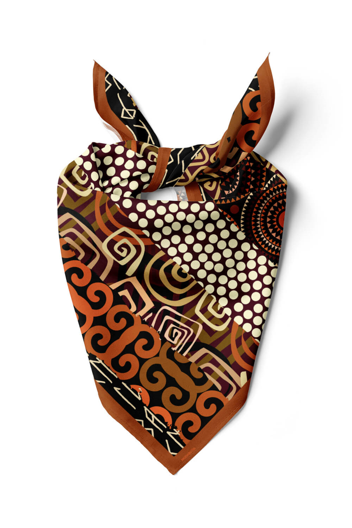 E96 Kadın Etnik Desenli Bandana 50x50 DG0253-22